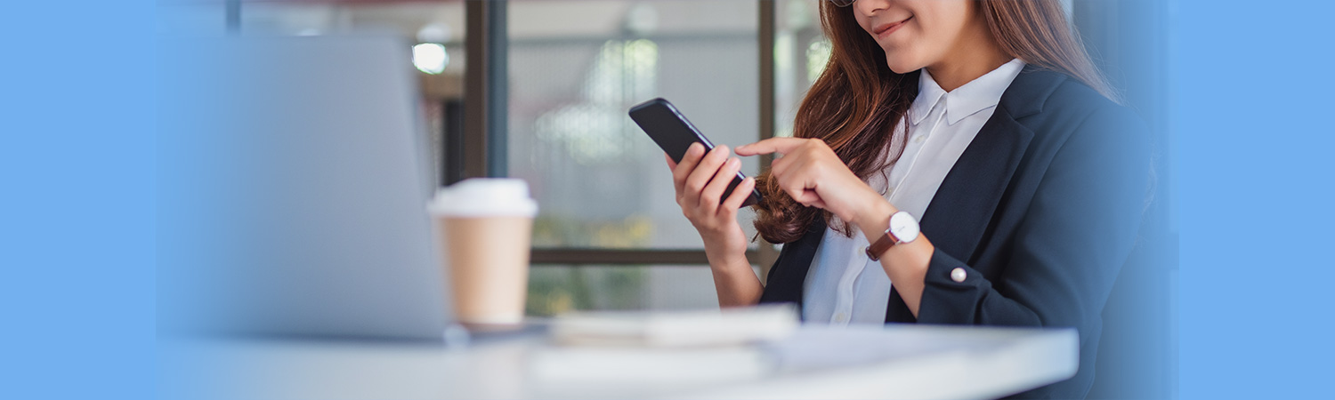 woman holding phone